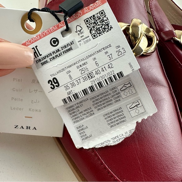 NWT Zara Gold Chain Leather Moccasin - Picture 12 of 12